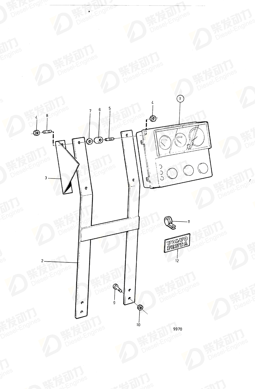 VOLVO Cover glass 849842 Drawing